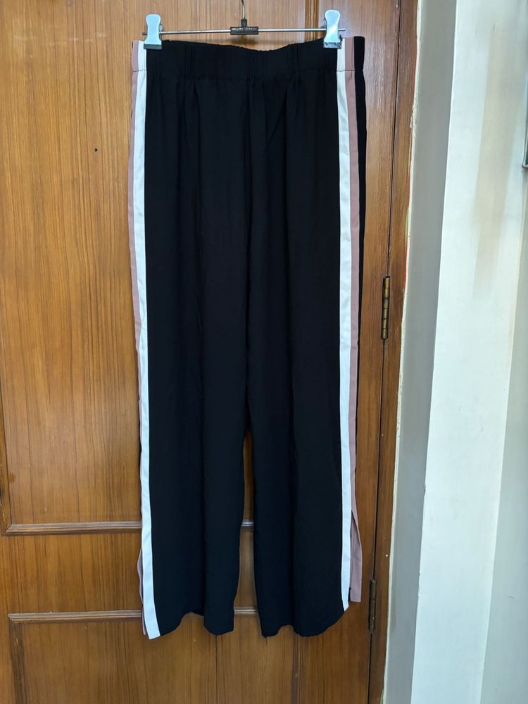 Black Pants with Side Stripes