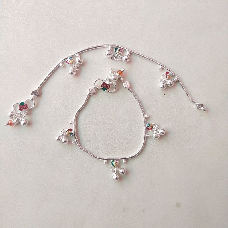 Pure Silver Anklet for baby boys and girls 1 Pair