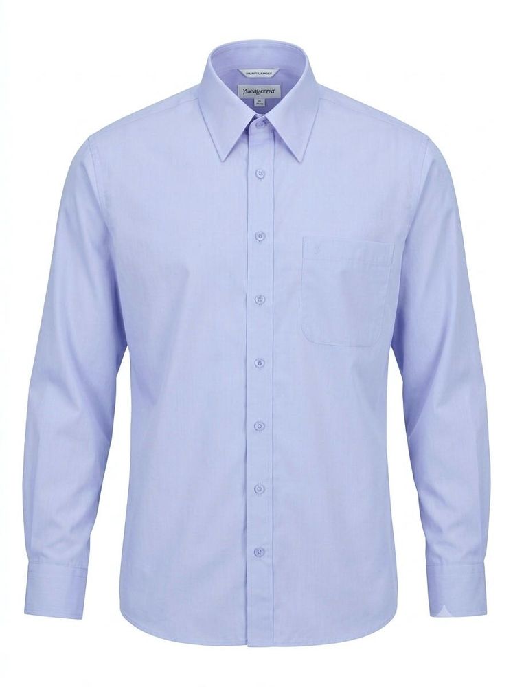 SAINT LAURENT YSL Classic Blue Button-Down Shirt