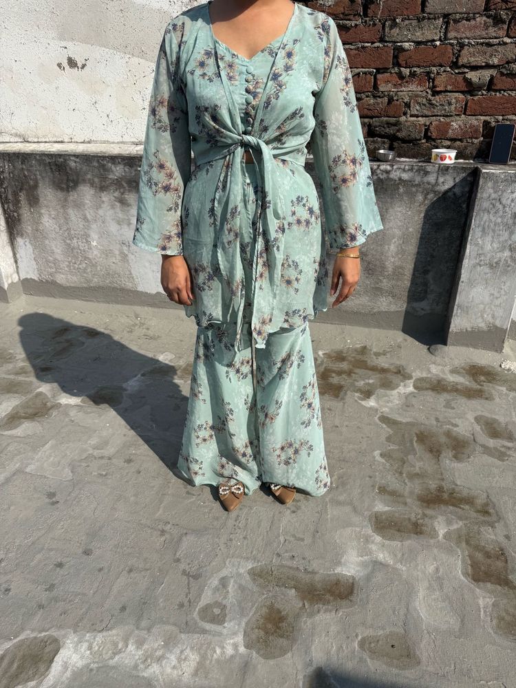 3 piece Flowy Floral Co-ord Set with jacket