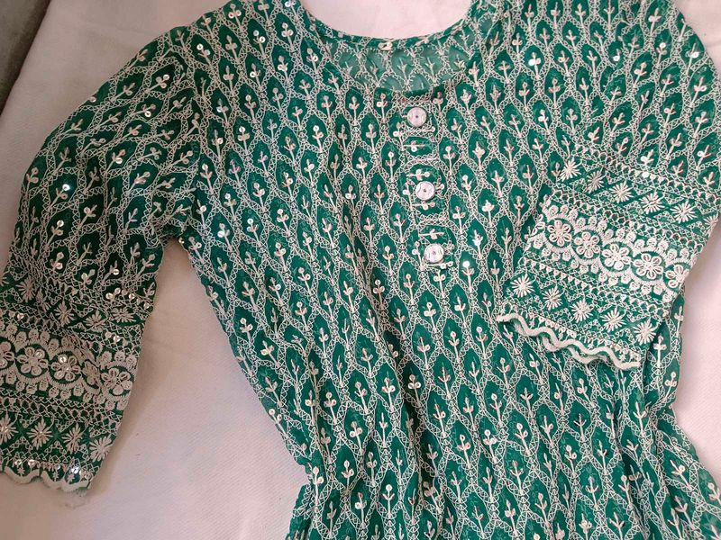 elegant green Georgette kurti