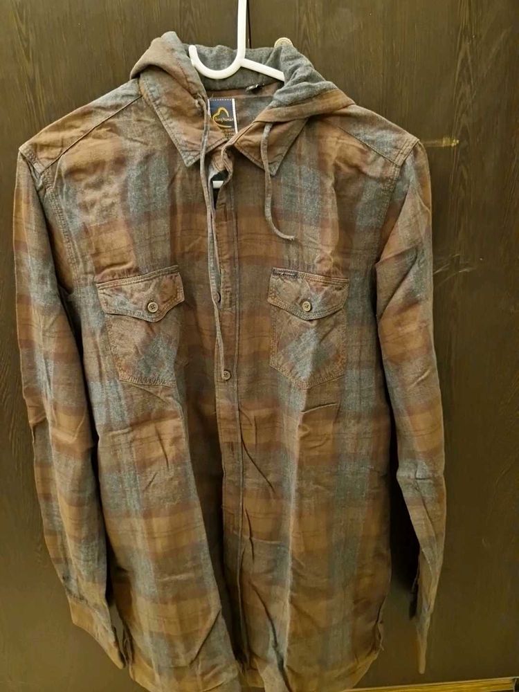 Sale! Hooded Plaid Shirt