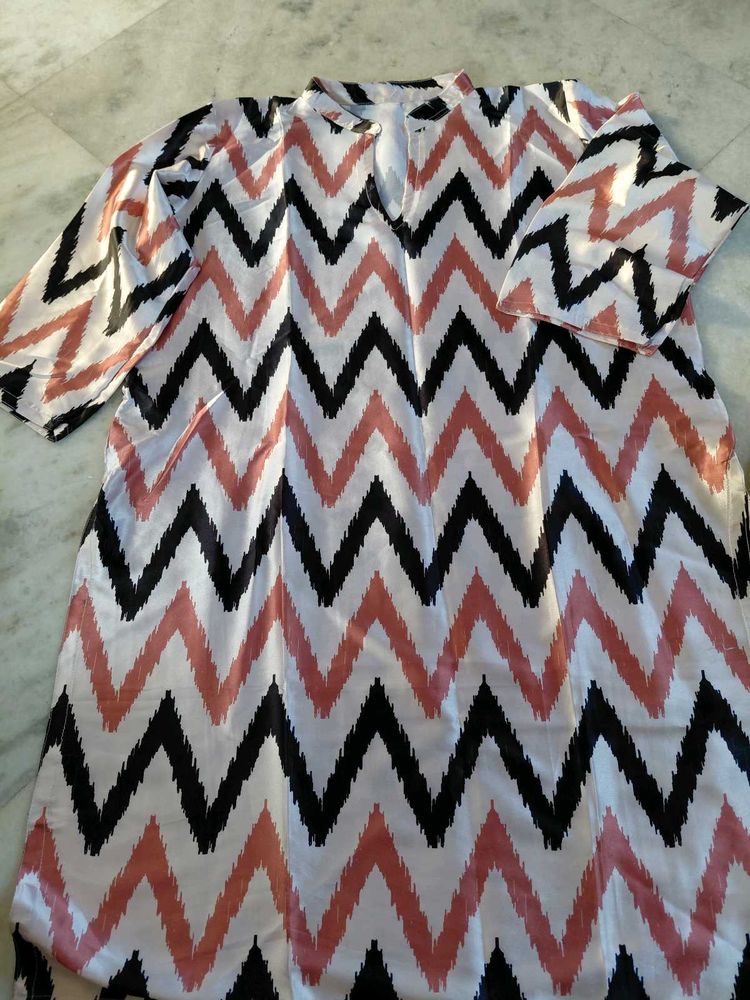 Chevron Print Cotton Kurta