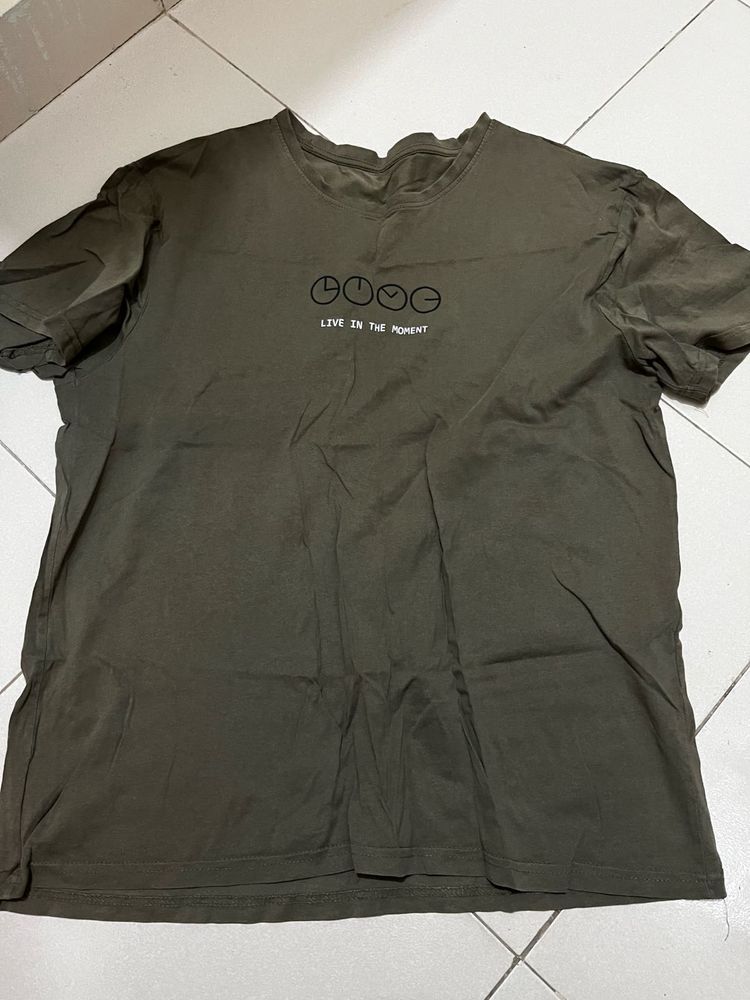 Olive Green Graphic T-Shirt
