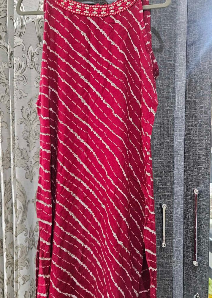 Stylish Red Bandhani Kurta