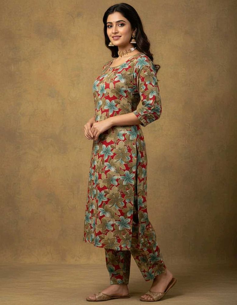 Floral Print Kurta with Pants Set