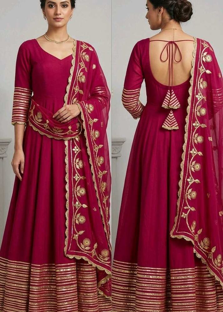 Elegant Magenta Kurta Set with Dupatta