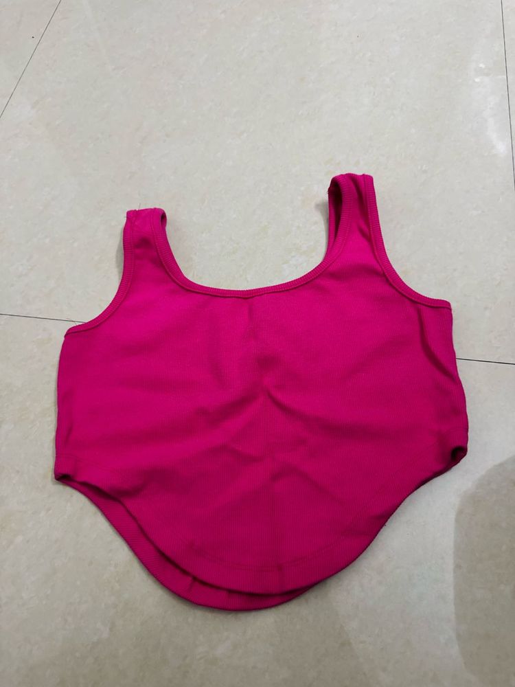 Vibrant Pink Crop Top
