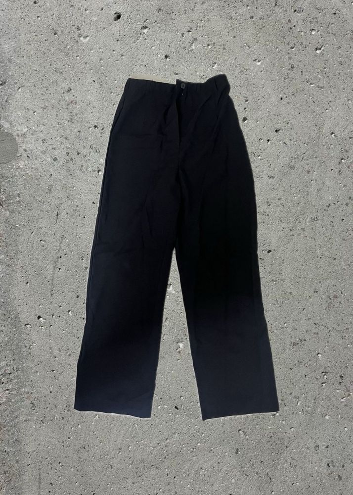 Korean Black Wide-Leg Trousers