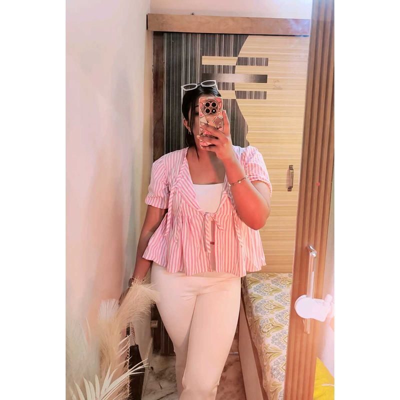 Striped Peplum Top