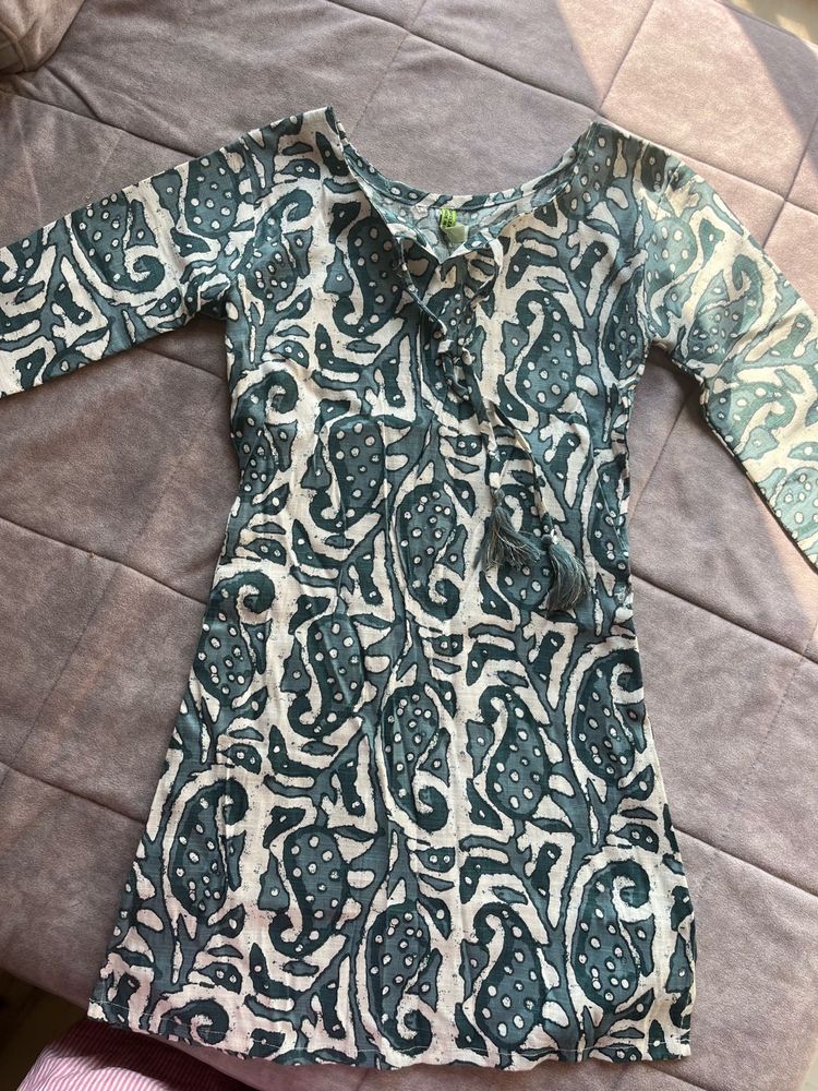 Hand-Printed Tunic Dress
