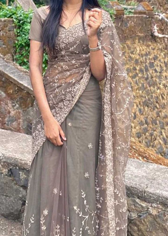 Elegant Embroidered Saree