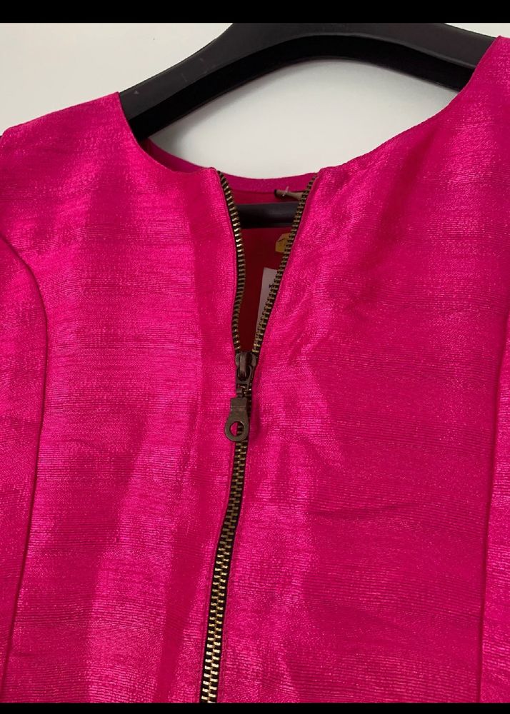 Pink And Gold Embroidered Kurta (women)