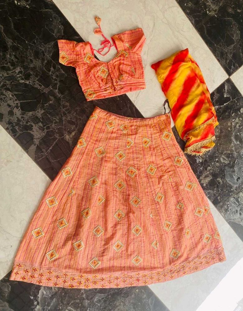 Peach Lehenga Choli Set