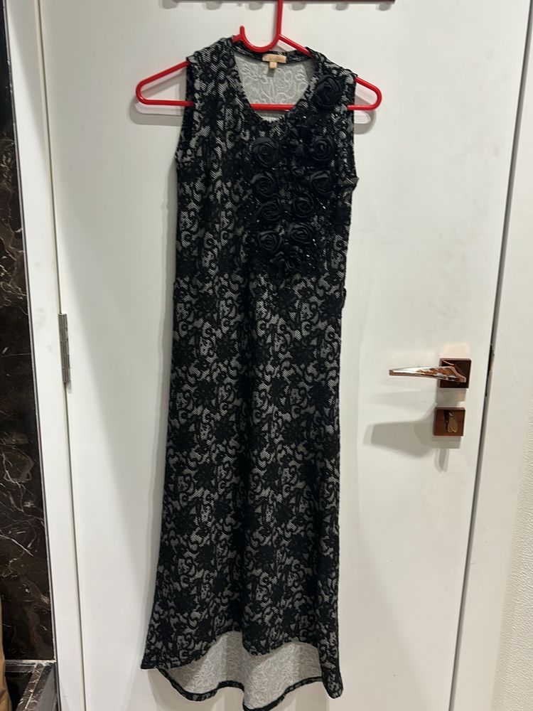 Lace Embellished Midi Dress