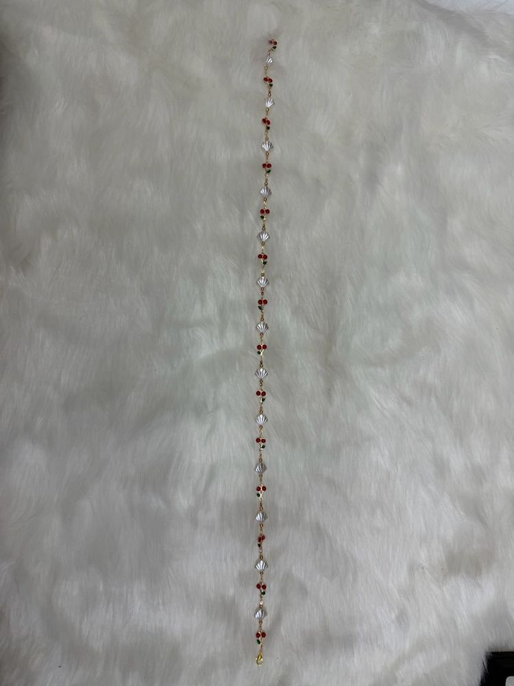 Elegant Neckpiece with Ruby &amp; Crystal Accents