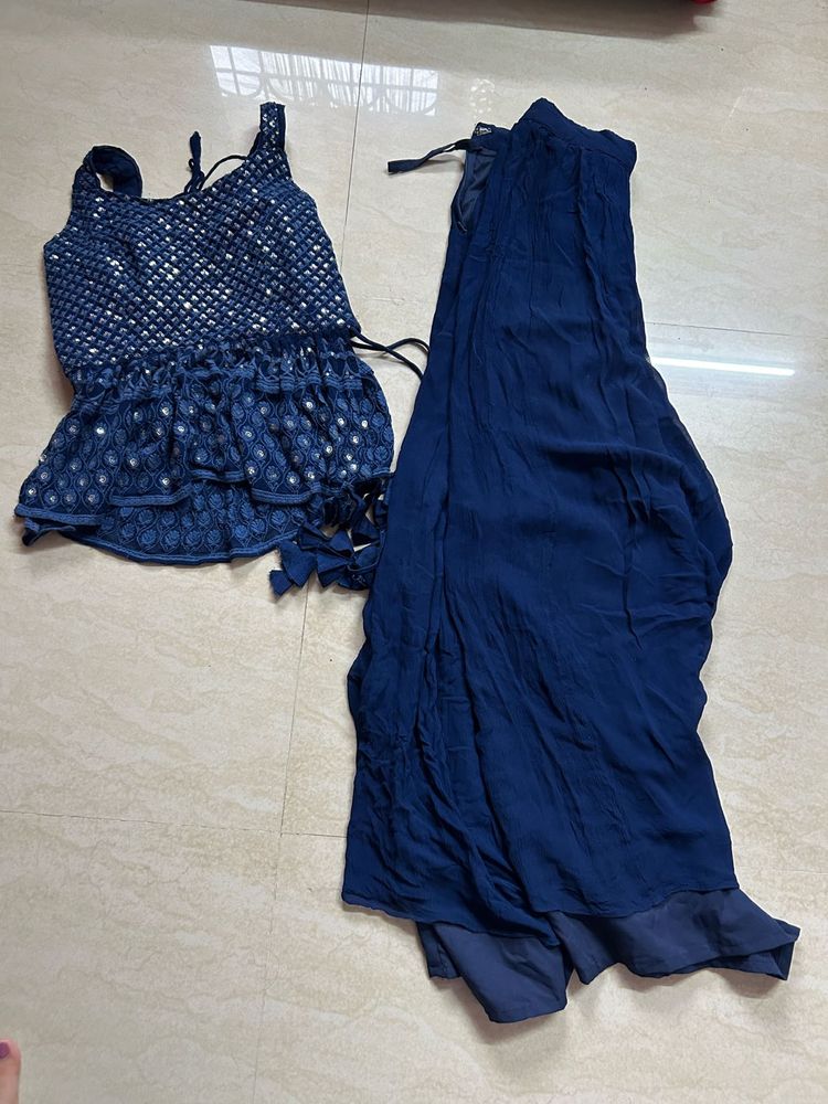 Stunning Blue Embellished Kurta Set