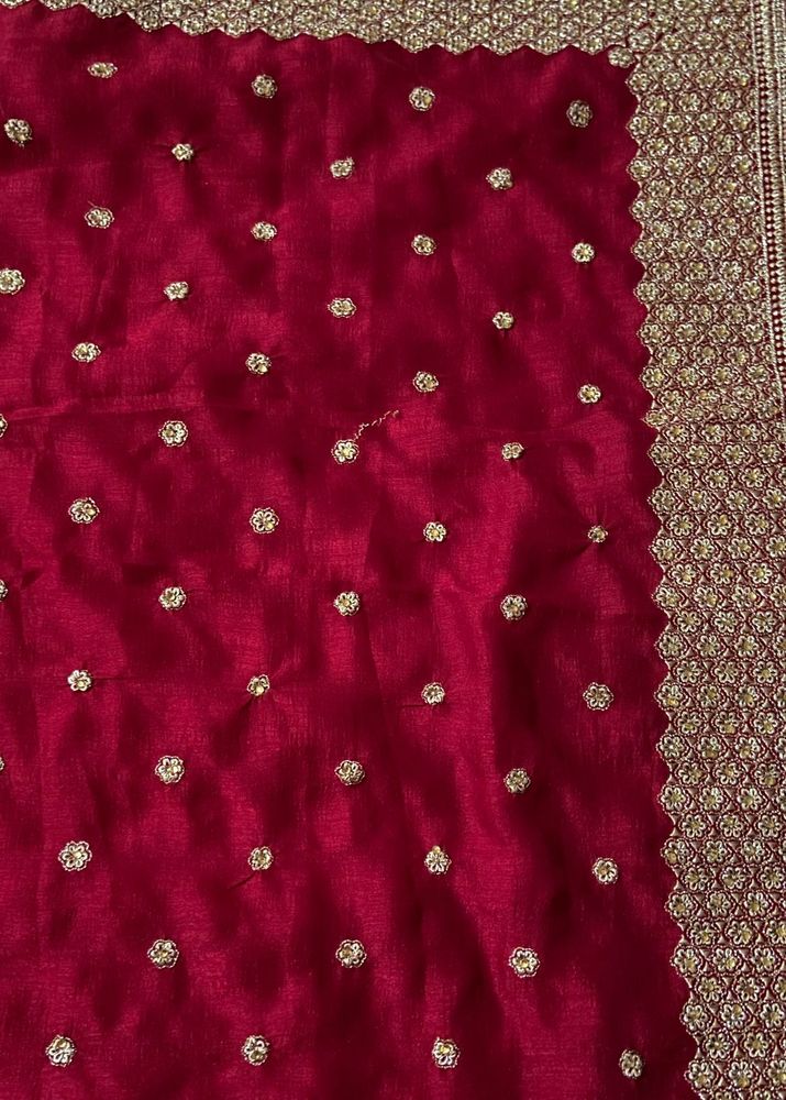Sequin Maroon Saree