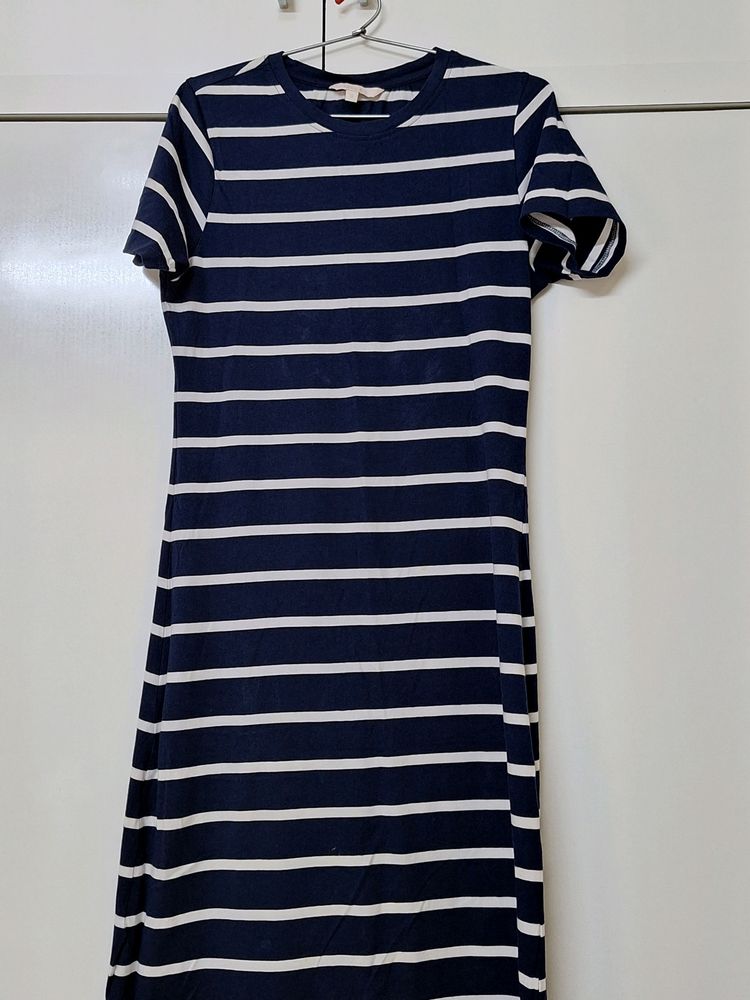 Navy Blue Tshirt Dress Long