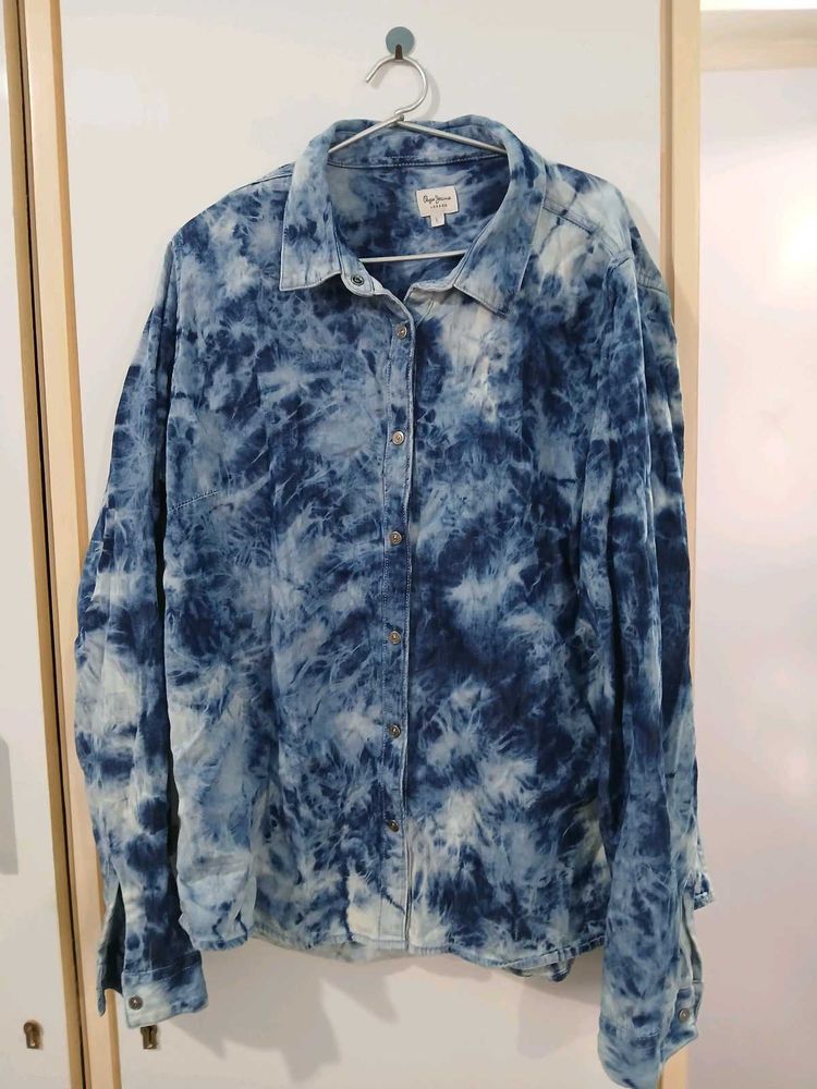 Tie-Dye Denim Look Shirt