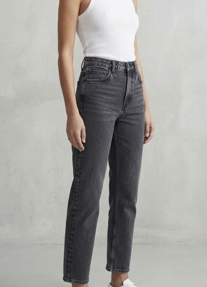 Dark Wash High Waisted Straight Leg Jeans