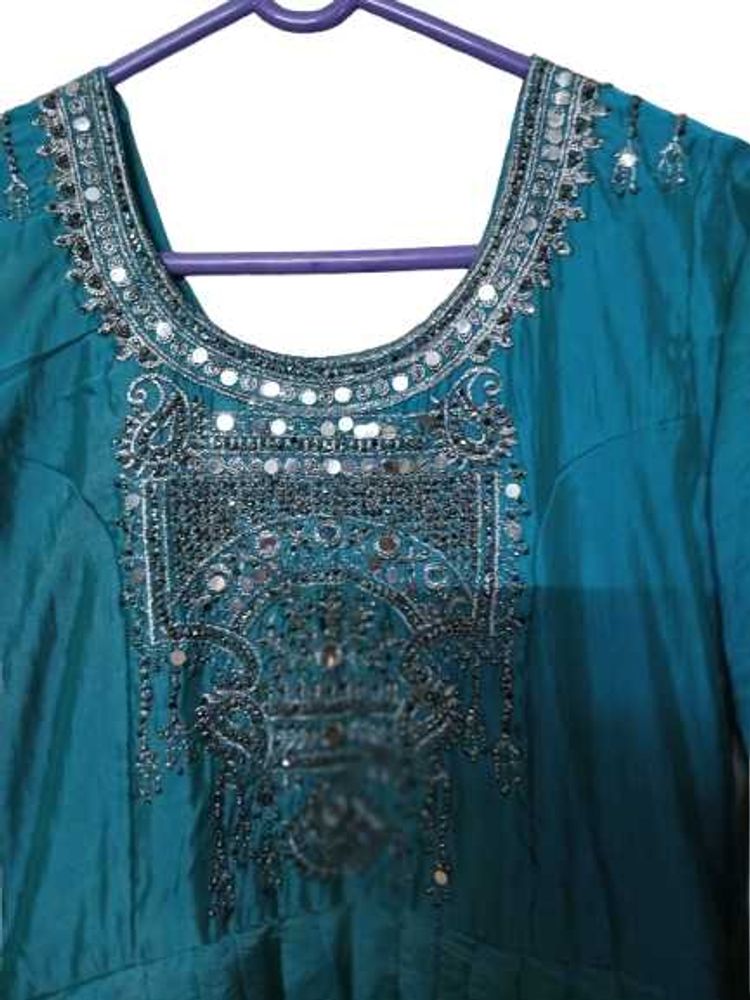 Embellished Teal Kurta