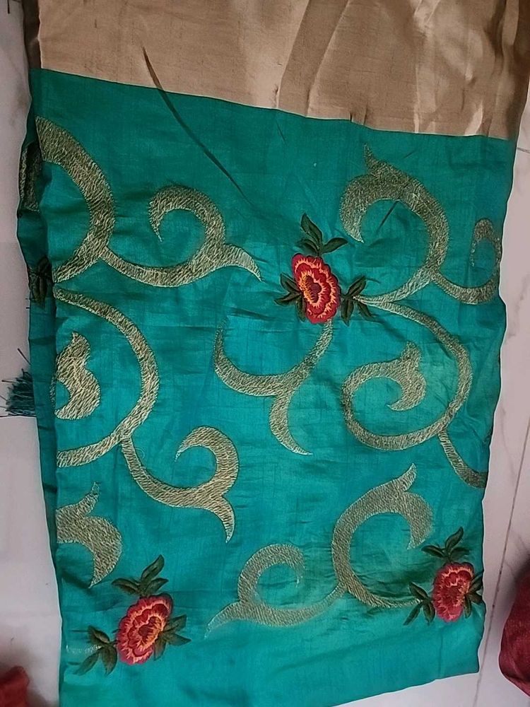 Embroidered Silk Blend Saree