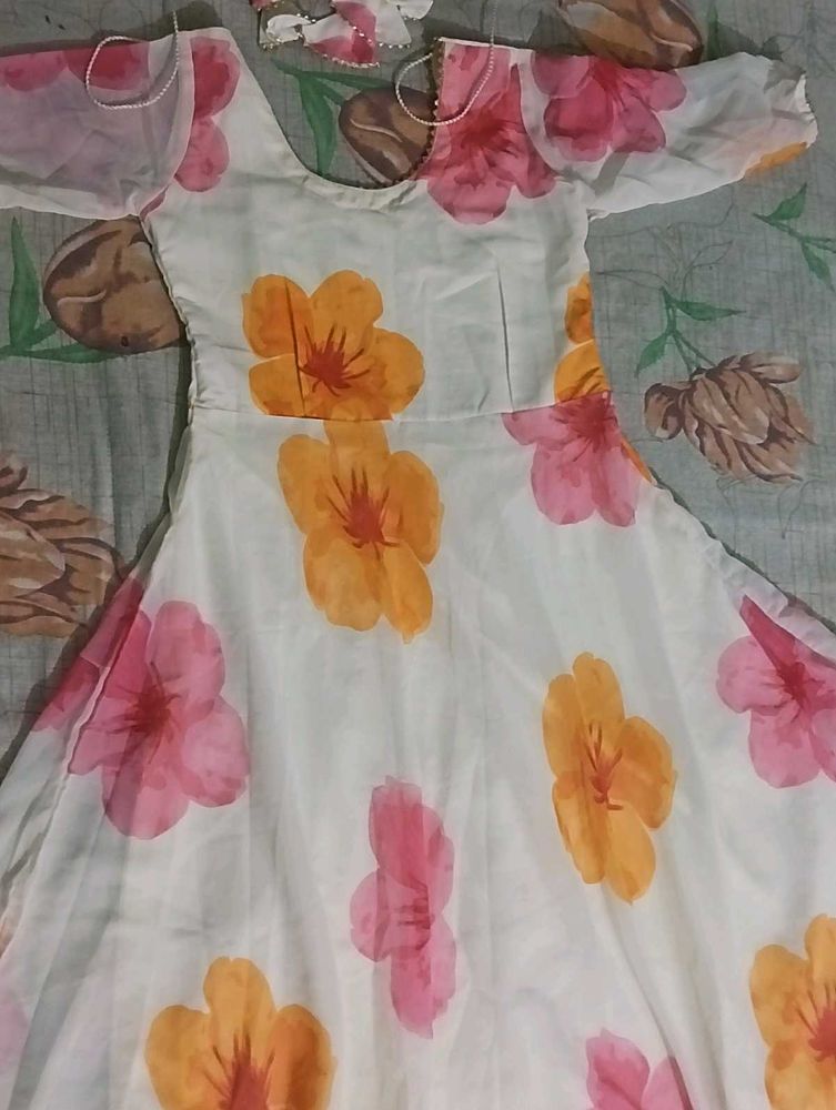 Beautiful Anarkali suit with dupatta and pant