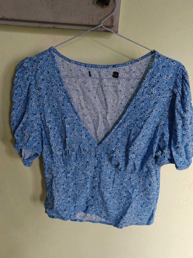 Blue Floral Top