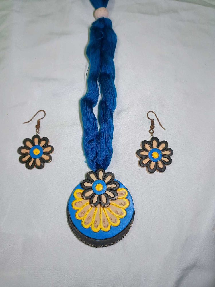 Terracotta clay Necklace &amp; Earring Set