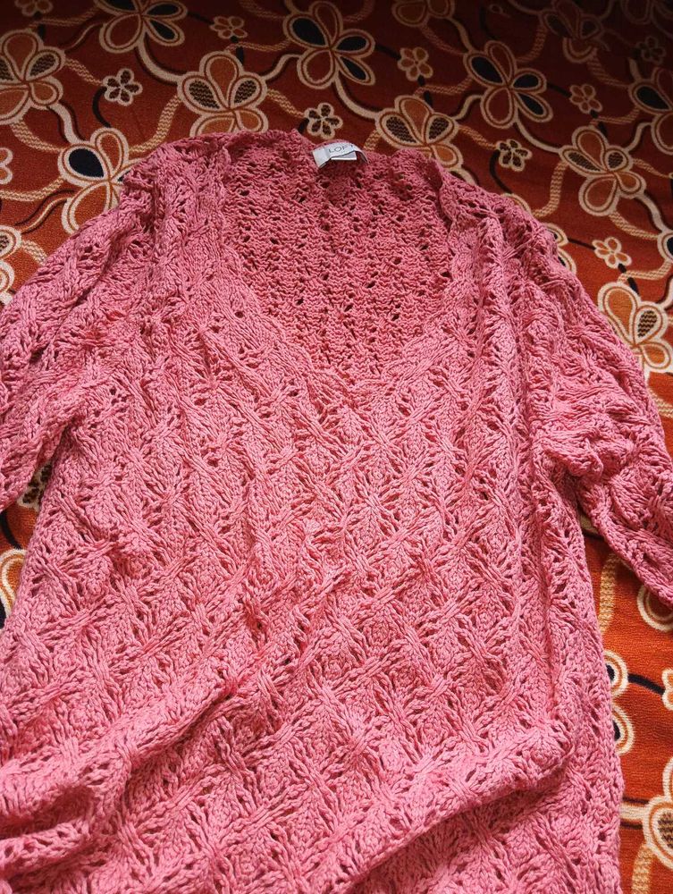 Chic Pink Knit Cardigan