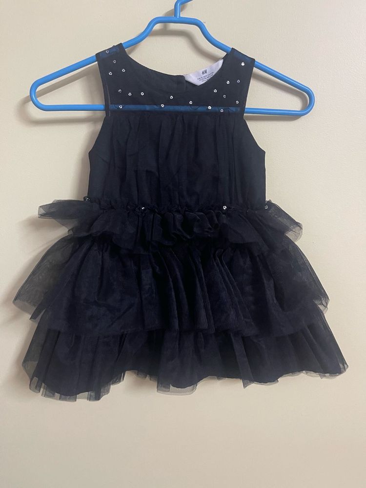 H&amp;M Black Tulle Party Dress