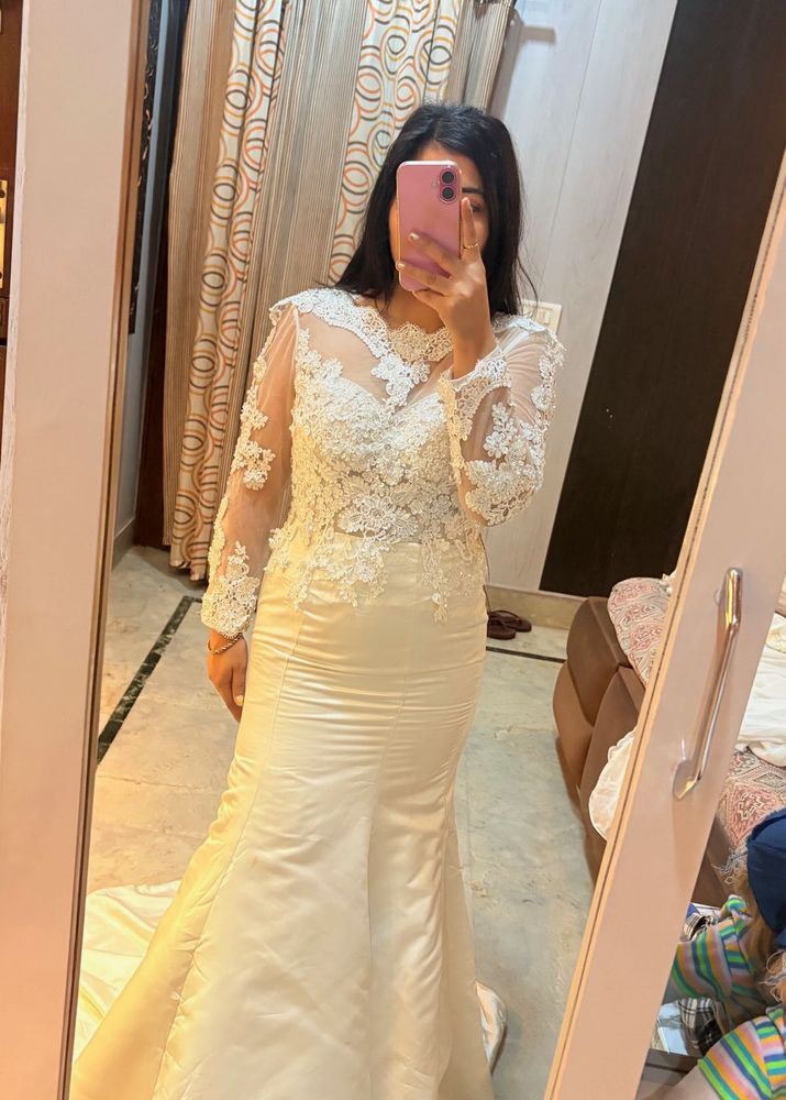 White Lace mermaid gown🌼🫶🏻🙌🏻