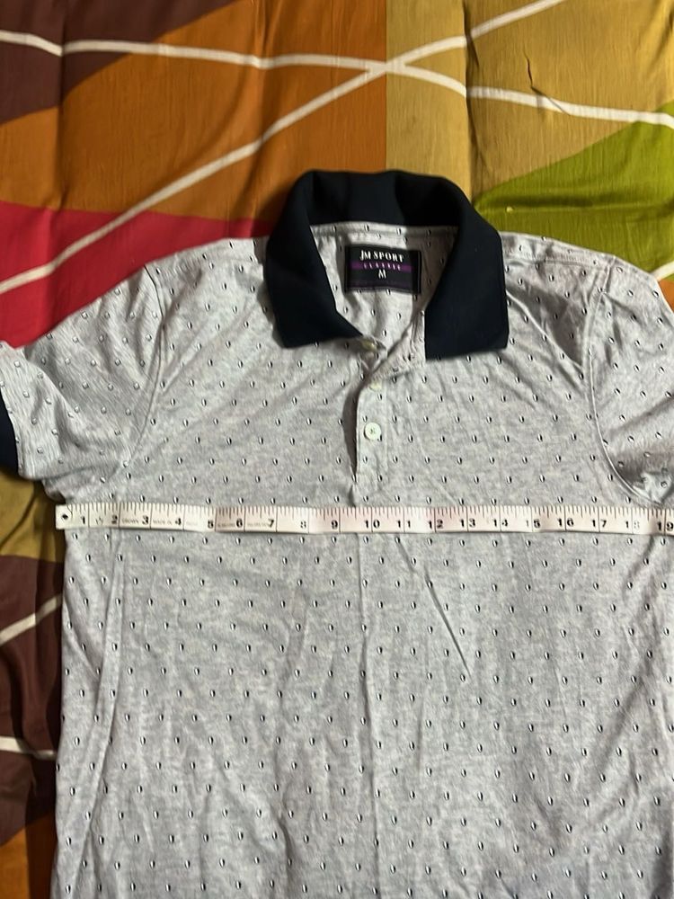 Men's Grey Polo Shirt &amp; Denim Shorts Set
