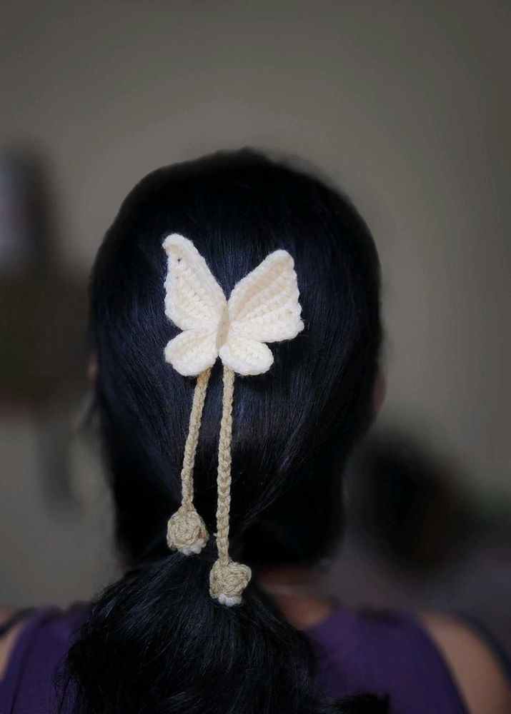 Handmade Crochet Butterfly Hair Clip