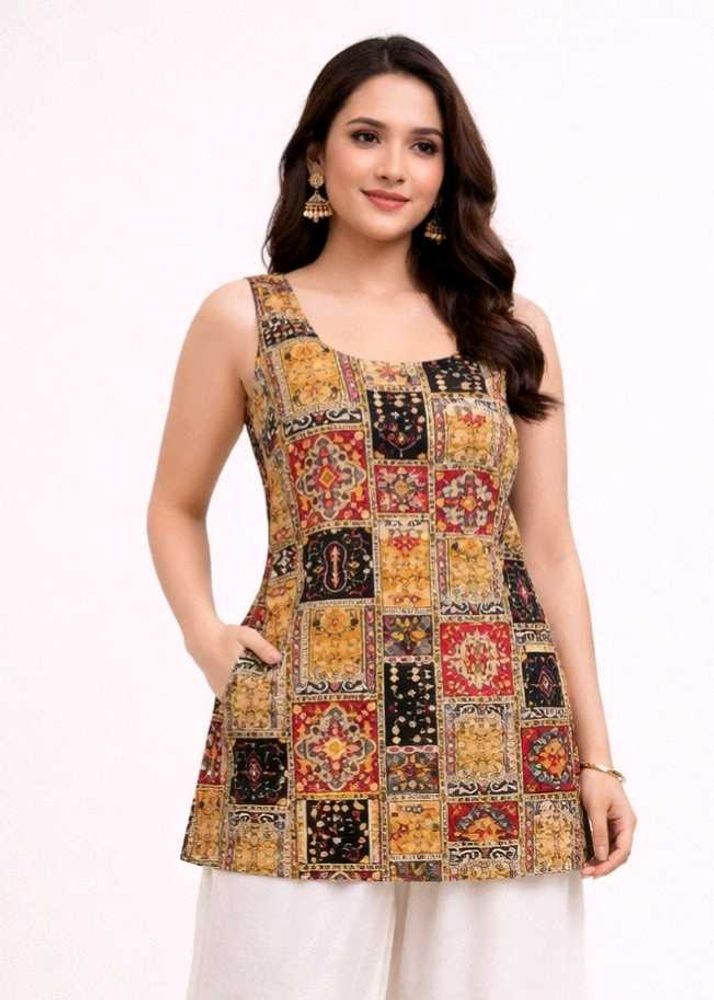 Stylish Printed Sleeveless Kurta