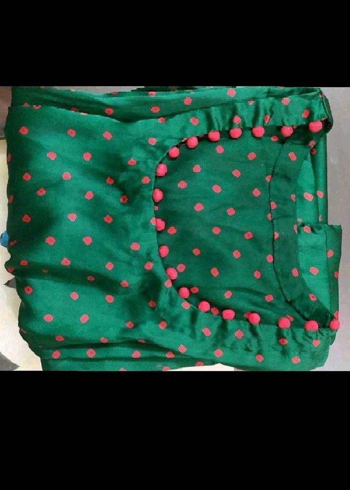 Green Polka Dot Kurta