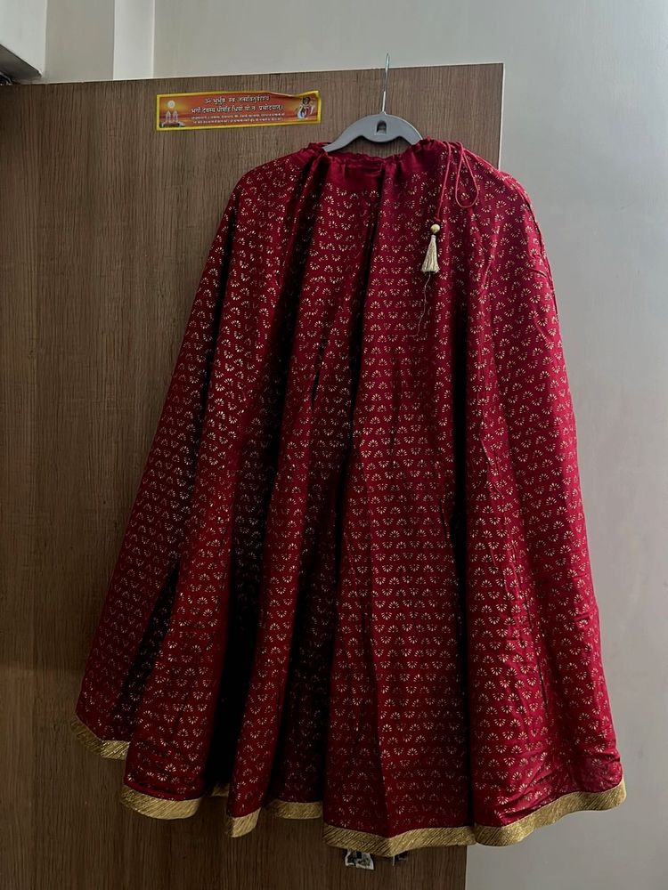 Red Embellished Lehenga Skirt