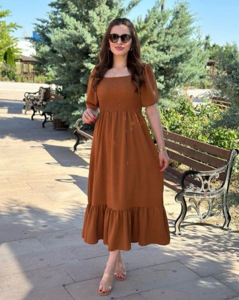 brown midi dress