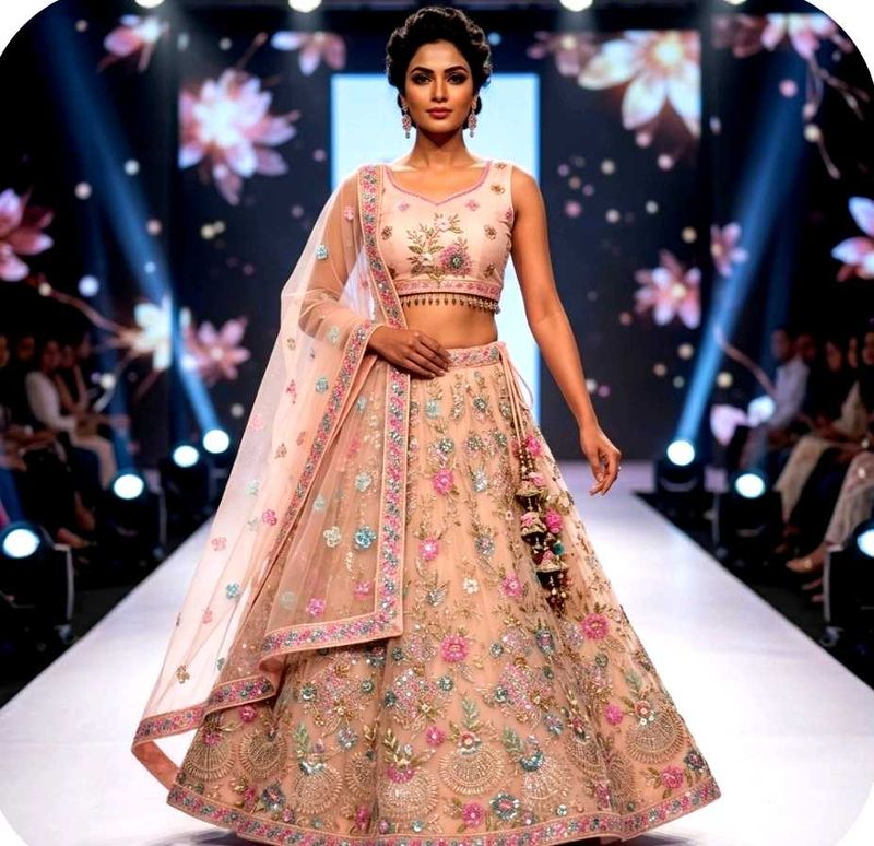 multi    Embroidered Lehenga Choli