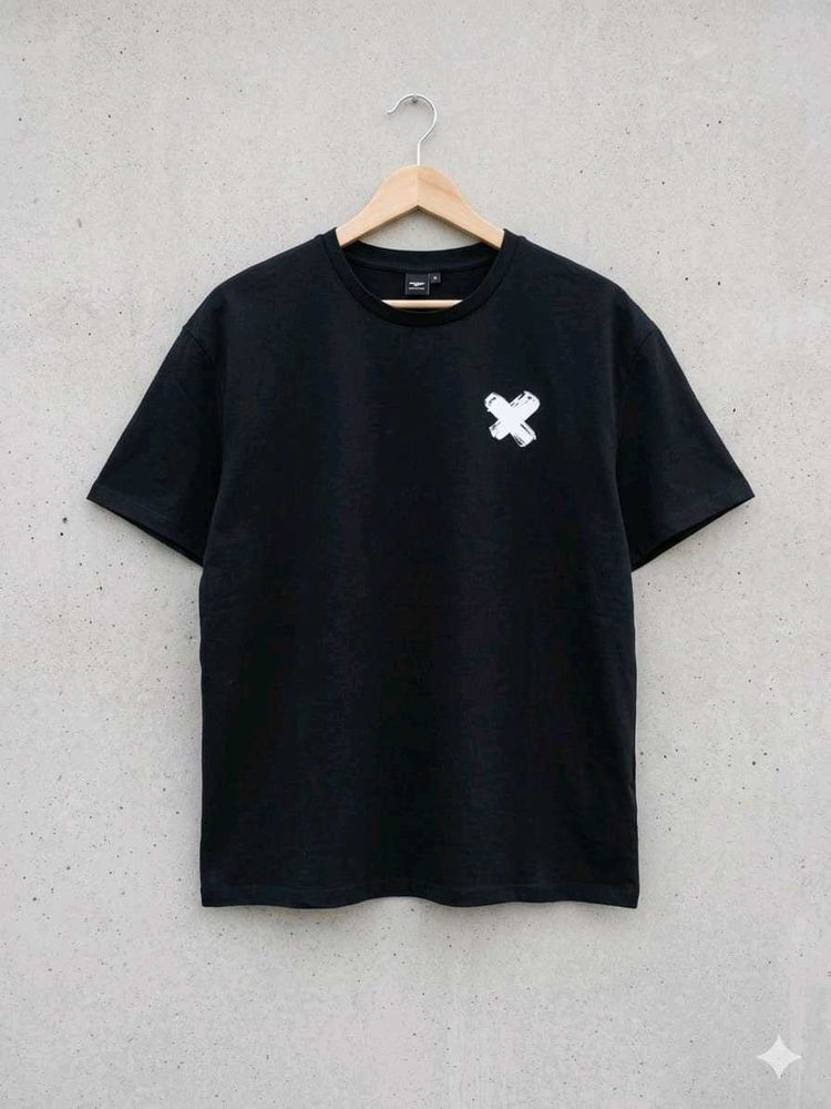 Black T-Shirt with White X Graphic