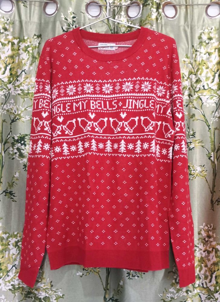 JACK &amp; JONES  Unisex Red Christmas Sweater