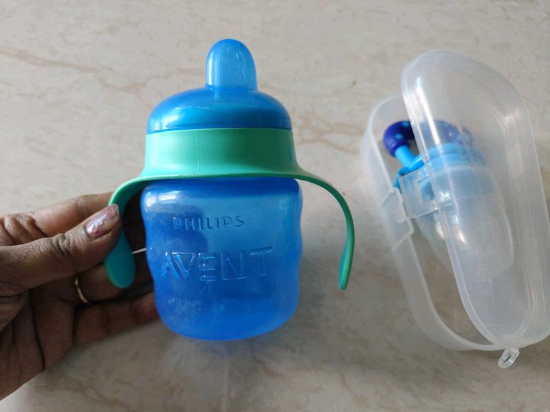 Philips Avent Blue Sippy Cup &amp; Food Feeder