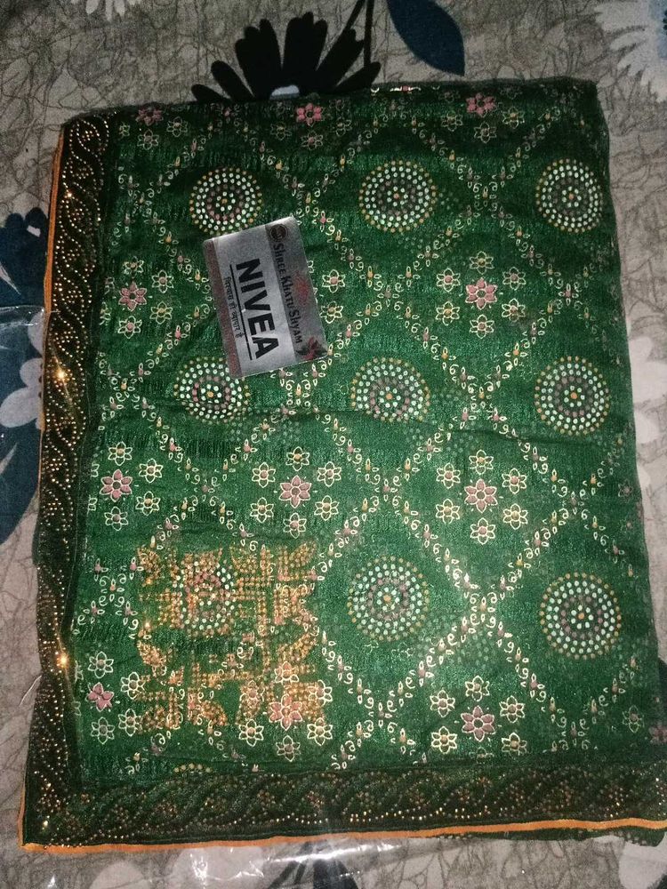 Beautiful Green Embellished Saree