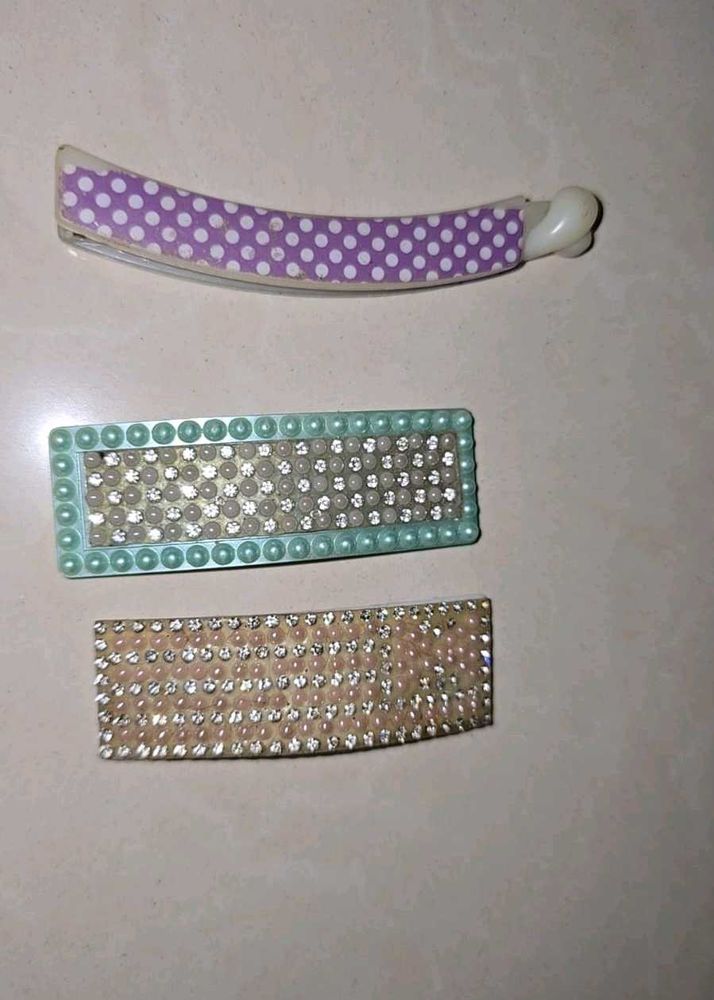 Set of 3 Decorative Hair Clips