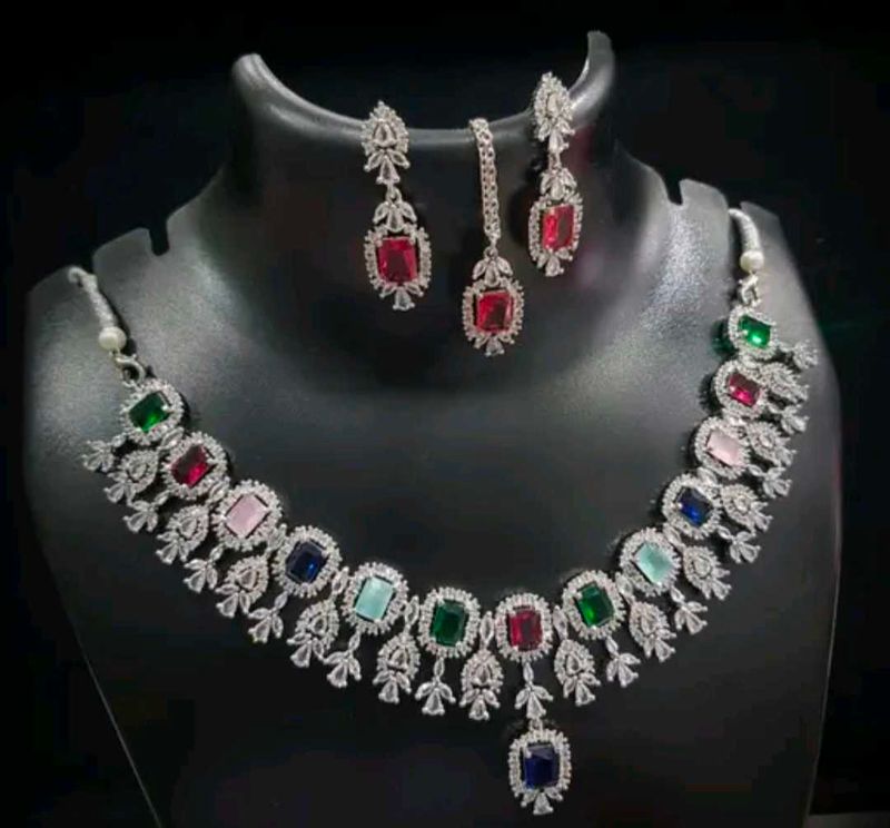 American  Diamond Necklace Set