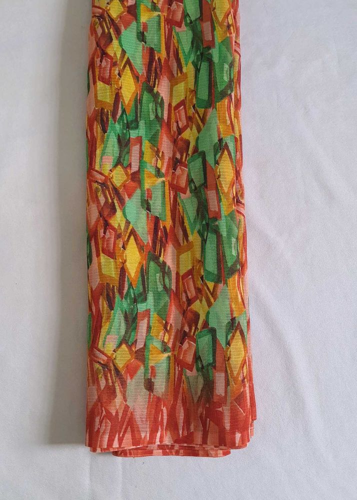 multi color Geometric print saree