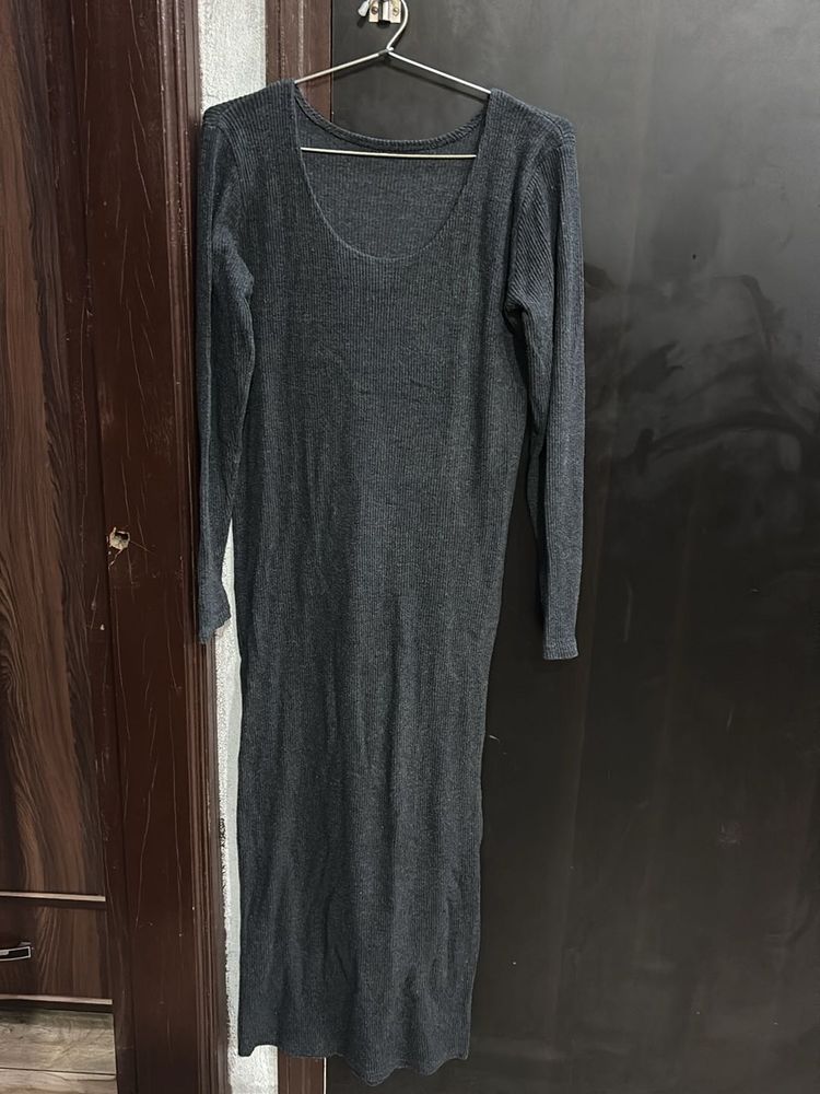 Rib Knit Woollen Dress