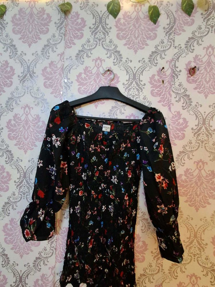 Chic Floral Print Off-Shoulder dress