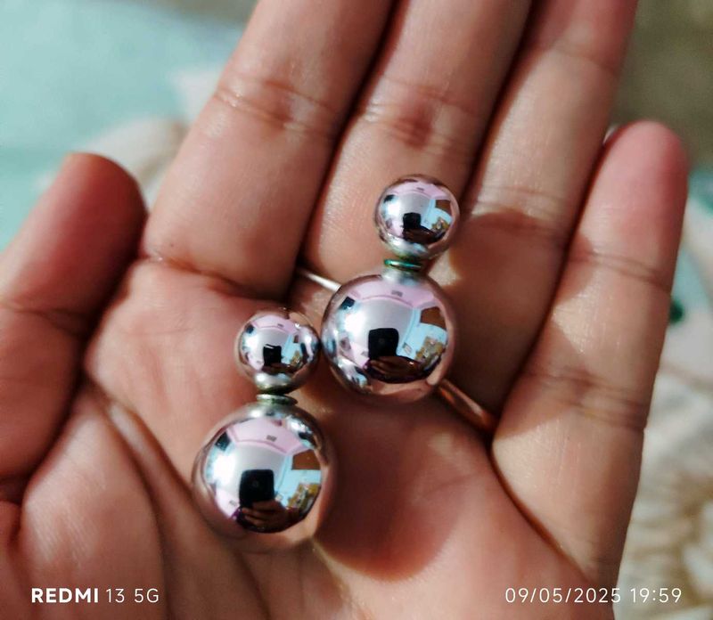 Beautiful  Double Ball Design Women Earrings